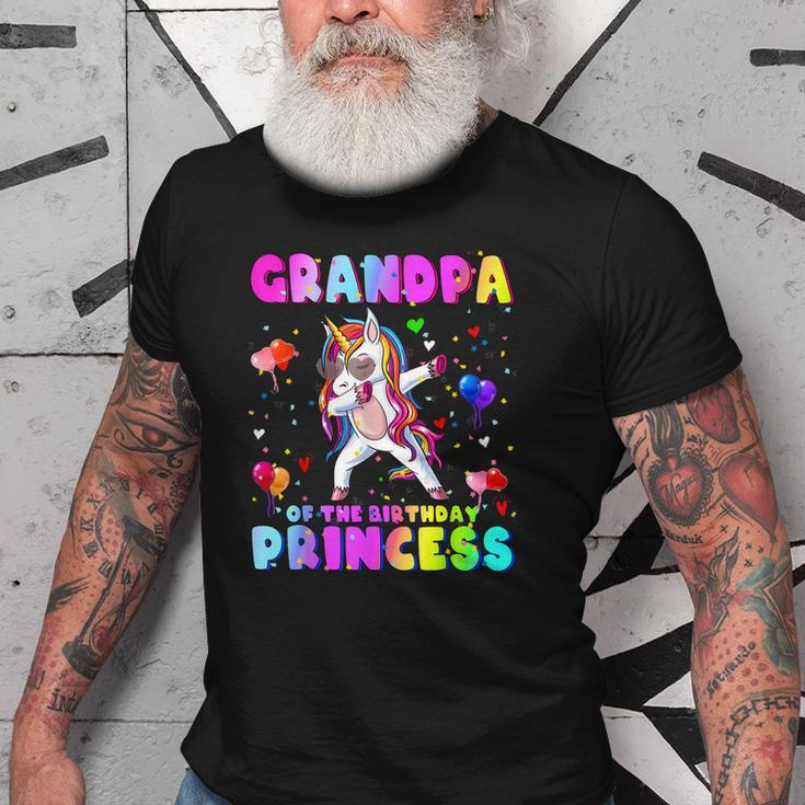 Family Matching Birthday Princess Dabbing Unicorn Grandpa Old Men T-shirt