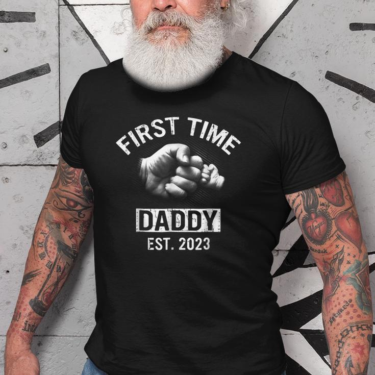 First Time Daddy New Dad Est 2023 Fathers Day GiftOld Men T-shirt