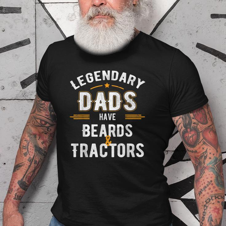 Funny Papa Gift Legendary Dads Have Beards And Tractors Gift For Mens Old Men T-shirt