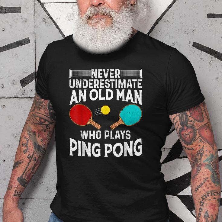 Funny Ping Pong Design Men Dad Grandpa Table Tennis Player Old Men T-shirt