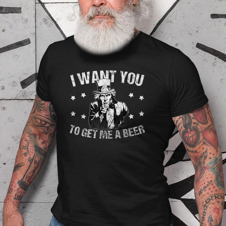 Funny Uncle Sam I Want You To Get Me A Beer Old Men T-shirt