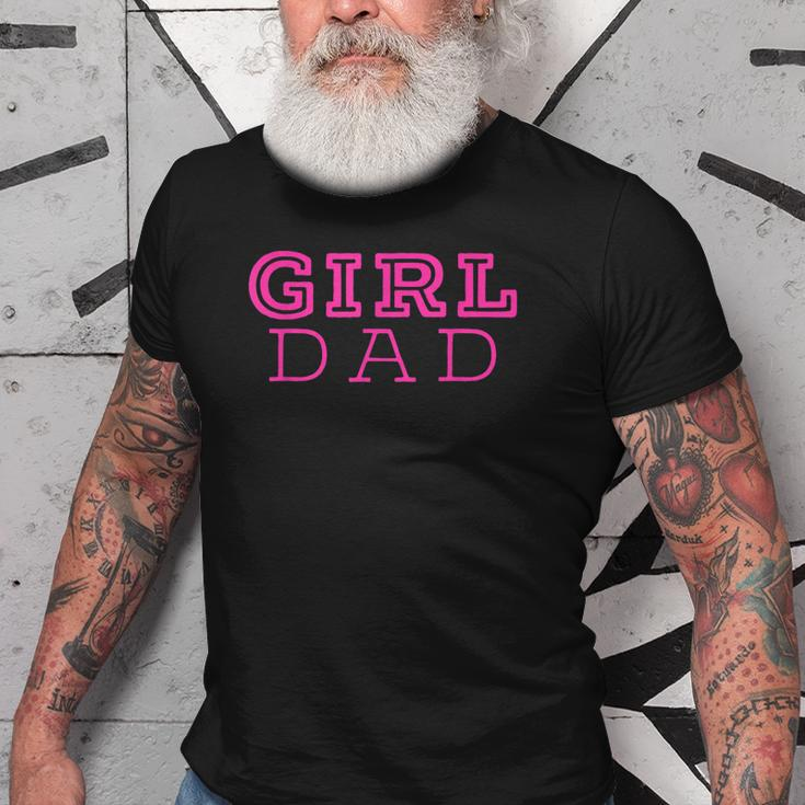 Girl Dad Cute Pink Father & Daughter Design Fathers Day Old Men T-shirt