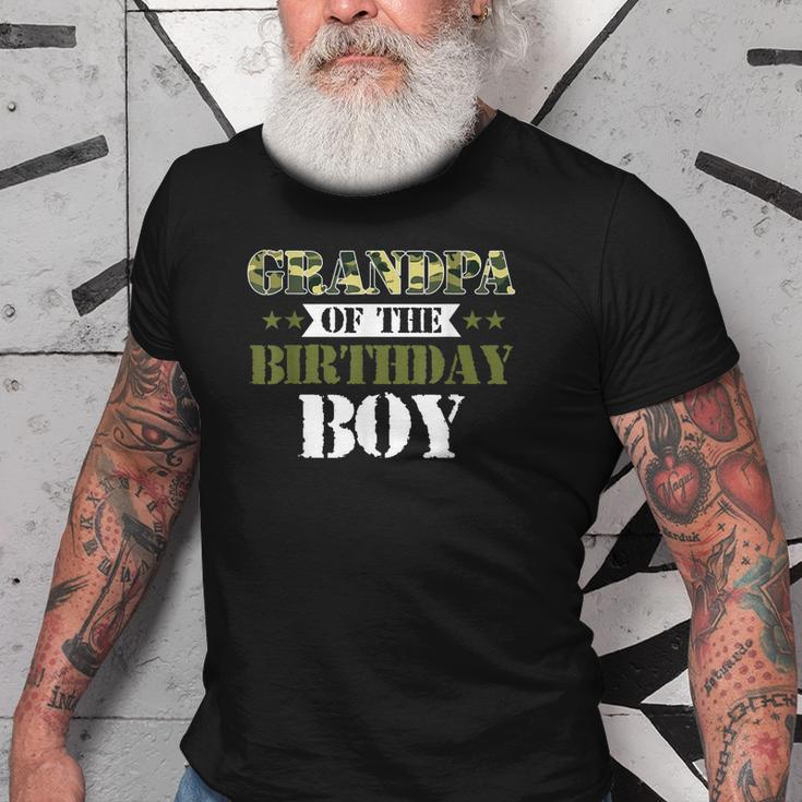 Grandpa Of The Birthday Boy Papa Camo Green Army Party Gift For Mens Old Men T-shirt