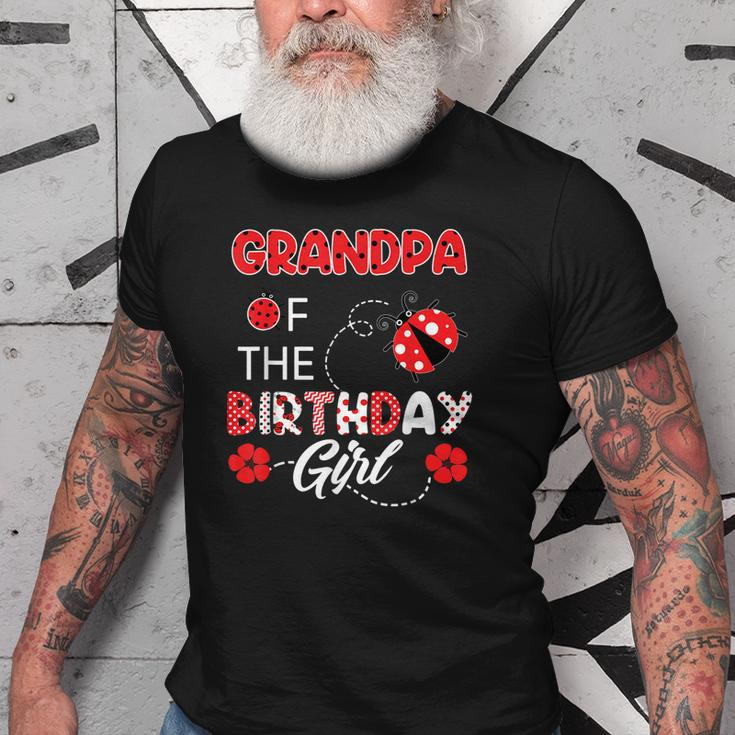 Grandpa Of The Birthday Girl Family Ladybug Birthday Gift For Mens Old Men T-shirt