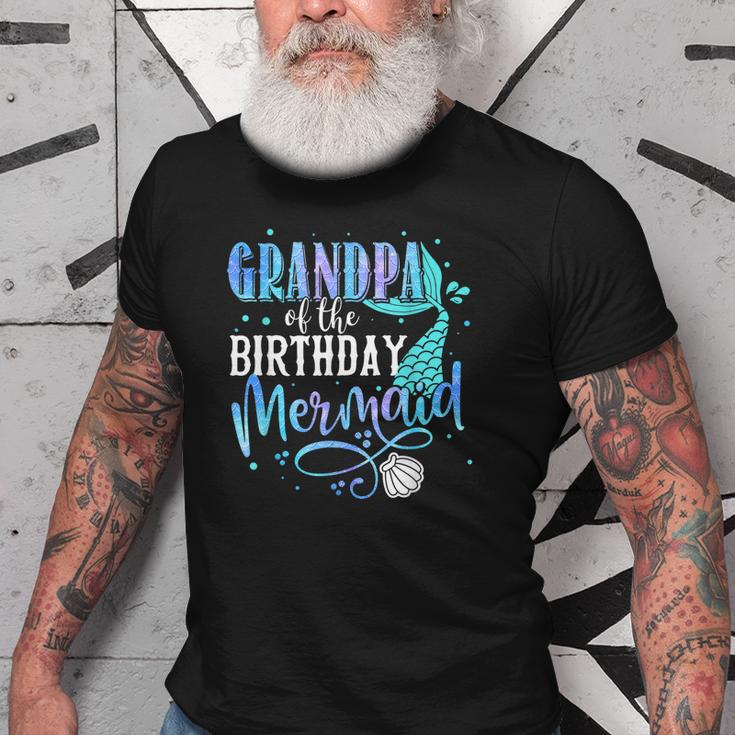 Grandpa Of The Birthday Mermaid Family Matching Party Squad Old Men T-shirt