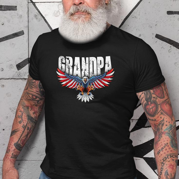 Grandpa Vintage Usa Flag Bald Eagle Patriotic 4Th Of July Gift For Mens Old Men T-shirt
