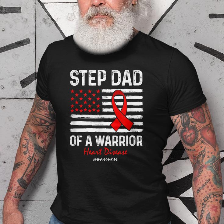 Heart Disease Survivor Support Step Dad Of A Warrior Old Men T-shirt