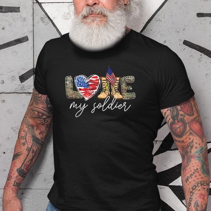 I Love My Soldier MilitaryArmy Mom Army Wife Old Men T-shirt