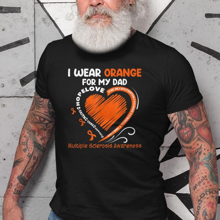 I Wear Orange For My Dad Ms Multiple Sclerosis Awareness Old Men T-shirt