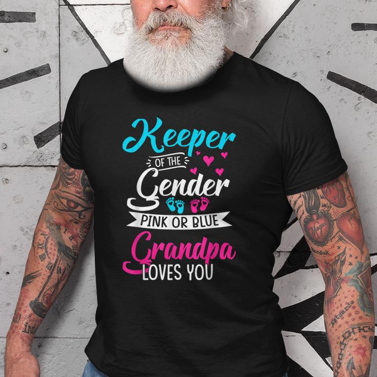 Keeper Of The Gender Grandpa Loves You Baby Announcement Old Men T-shirt