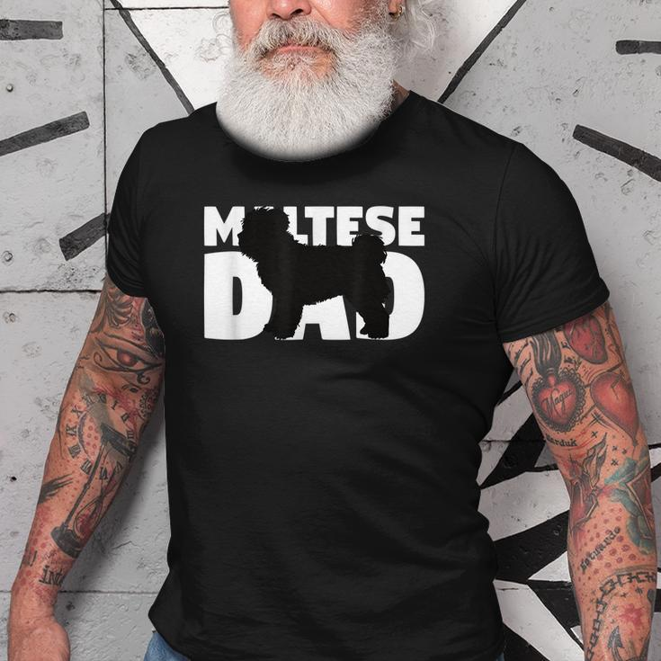 Maltese Dad Maltese Gift For Dog Father Dog Dad Old Men T-shirt