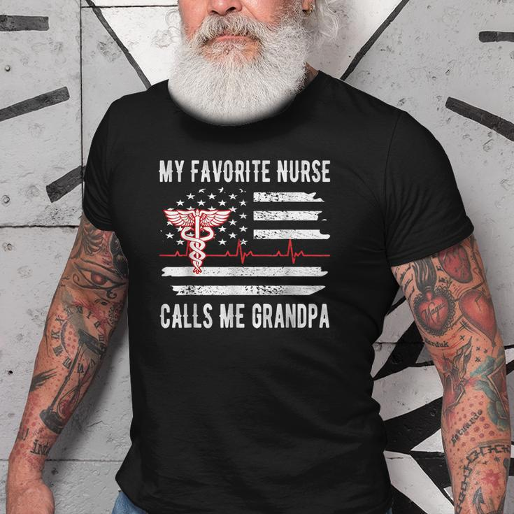 My Favorite Nurse Calls Me Grandpa Nurse Granddad Gift For Mens Old Men T-shirt Graphic Print Casual Unisex Tee