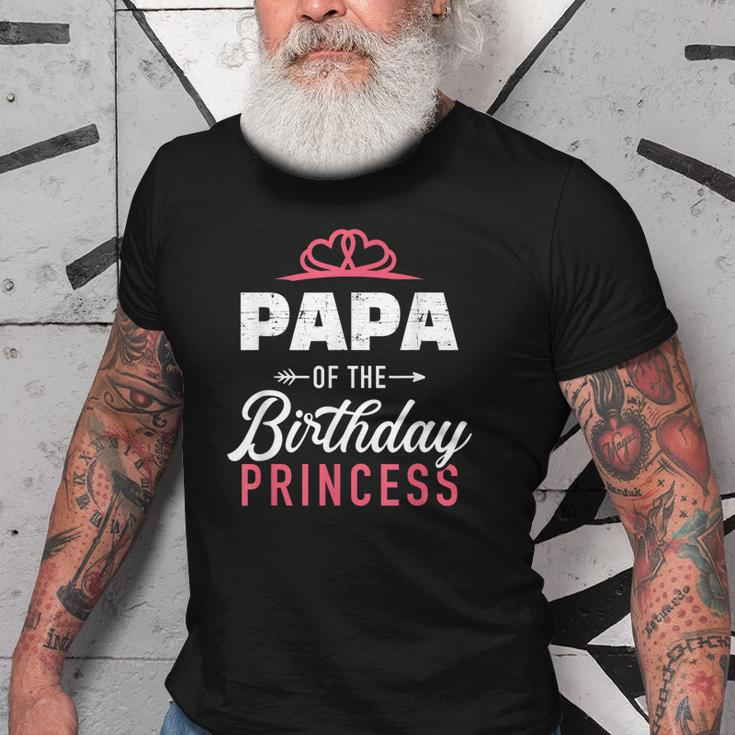 Papa Of The Birthday Princess Girl Matching Family Grandpa Gift For Mens Old Men T-shirt