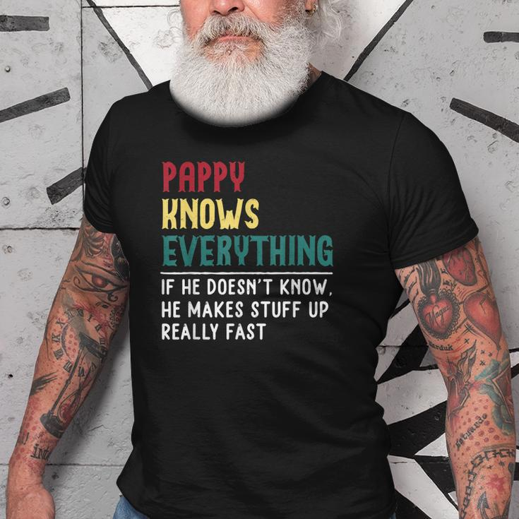 Pappy Know Everything Fathers Day For Funny Grandpa Pappy Old Men T-shirt