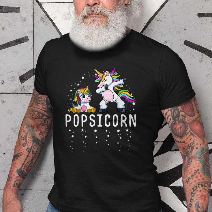 Popsicorn Dabbing Unicorn Grandpa And Baby Birthday Party Gift For Mens Old Men T-shirt