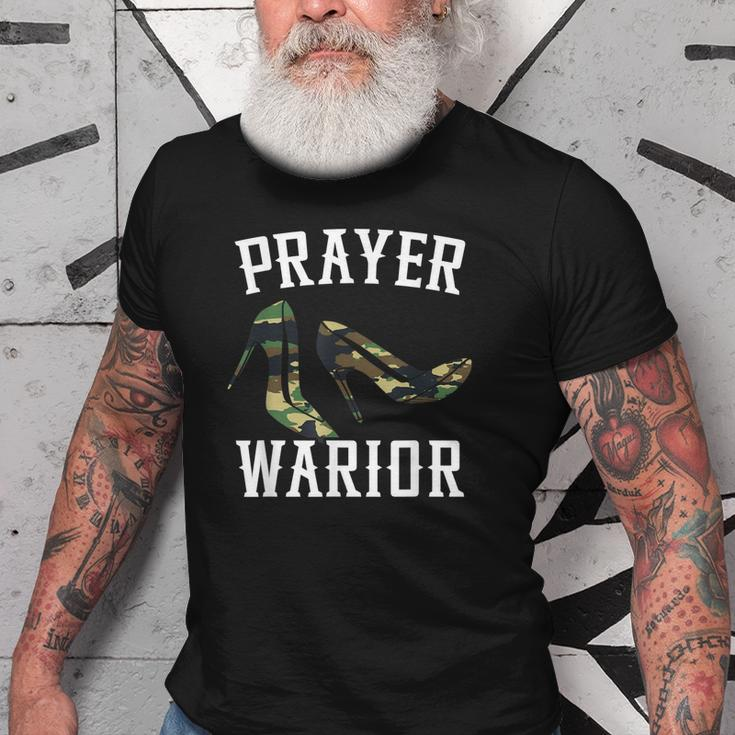 Prayer Warrior Camouflage For Religious Christian Soldier Old Men T-shirt