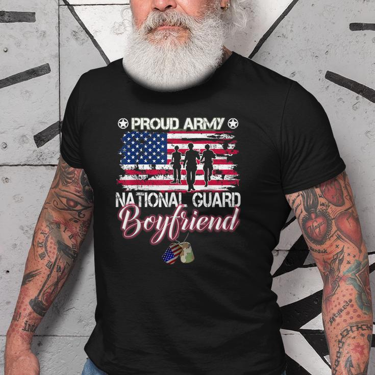 Proud Army National Guard Boyfriend Usa Heart Flag Old Men T-shirt