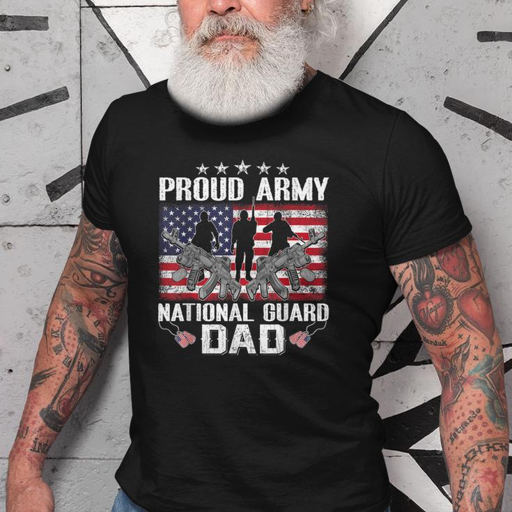 Proud Army National Guard Dad Usa Flag Military For 4Th July Old Men T-shirt