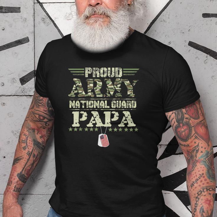 Proud Army National Guard Papa Dog Tags Military Sibling Old Men T-shirt