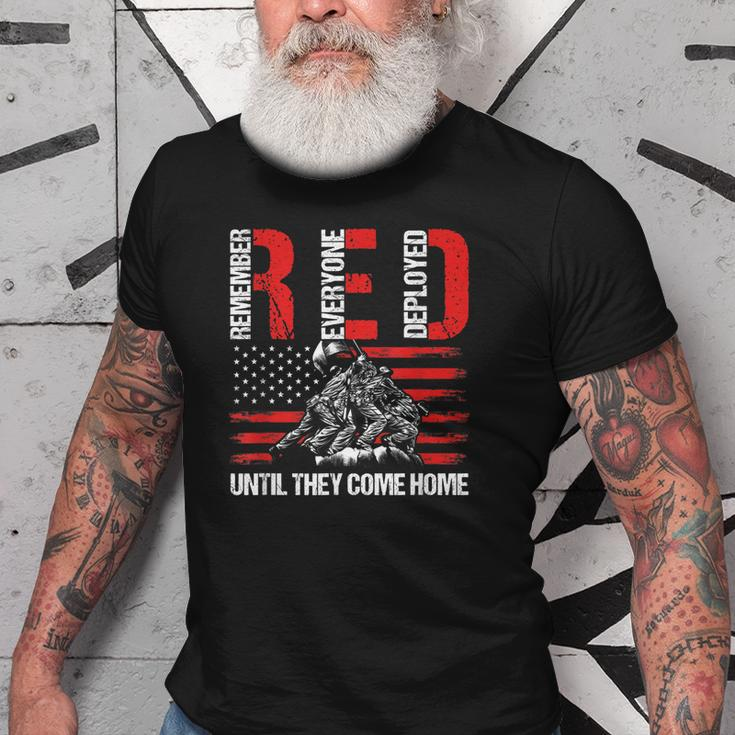 Red Friday Remember Everyone Deployed Best Us Flag Military Old Men T-shirt