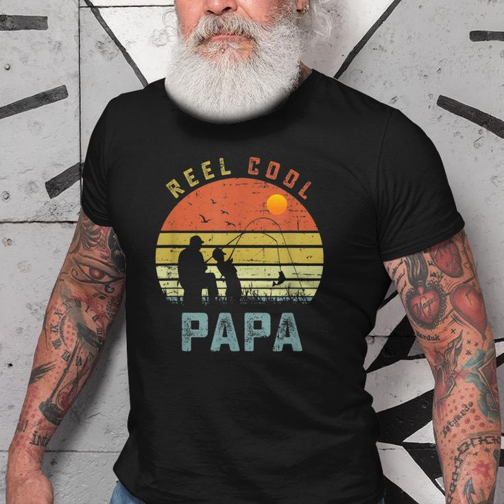 Reel Cool Papa Fathers Day Gift For Fishing Dad Old Men T-shirt