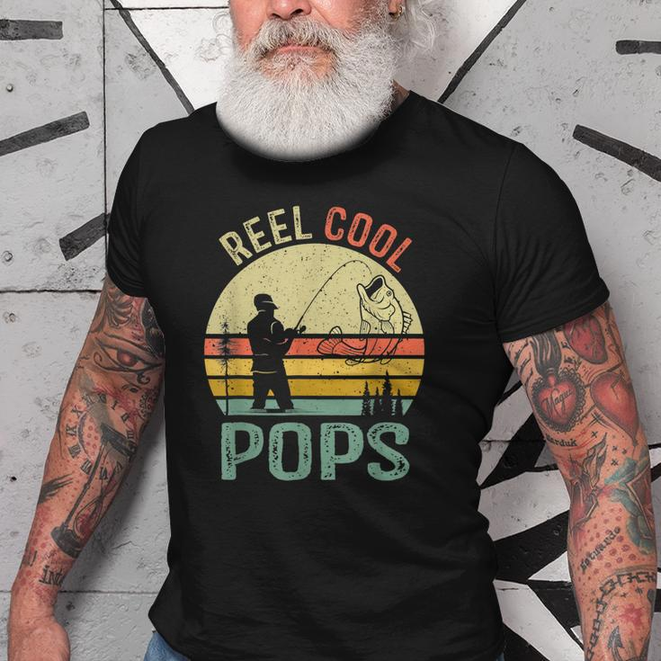 Reel Cool Pops Fishing Dad Gifts Fathers Day Fisherman Old Men T-shirt