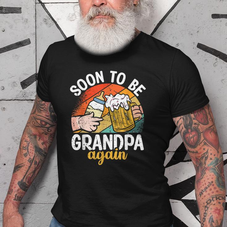 Soon To Be Grandpa Again Vintage Granddad To Be Fathers Day Gift For Mens Old Men T-shirt