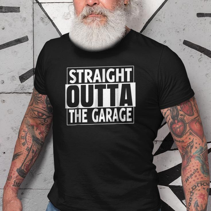Straight Outta The Garage Funny Car Mechanic Gift Old Men T-shirt