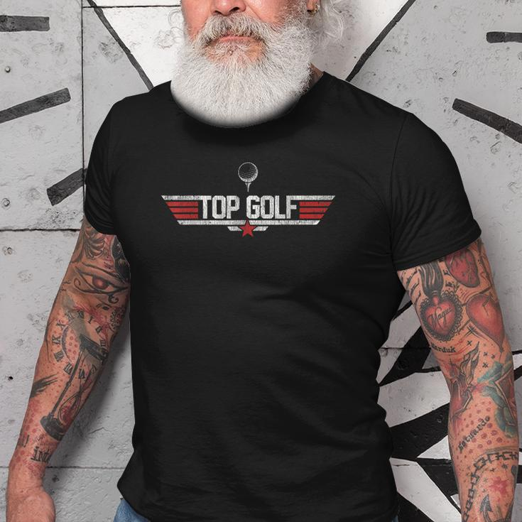 Top Golf Funny Vintage 80S Gift Golf Best Dad By Par Old Men T-shirt