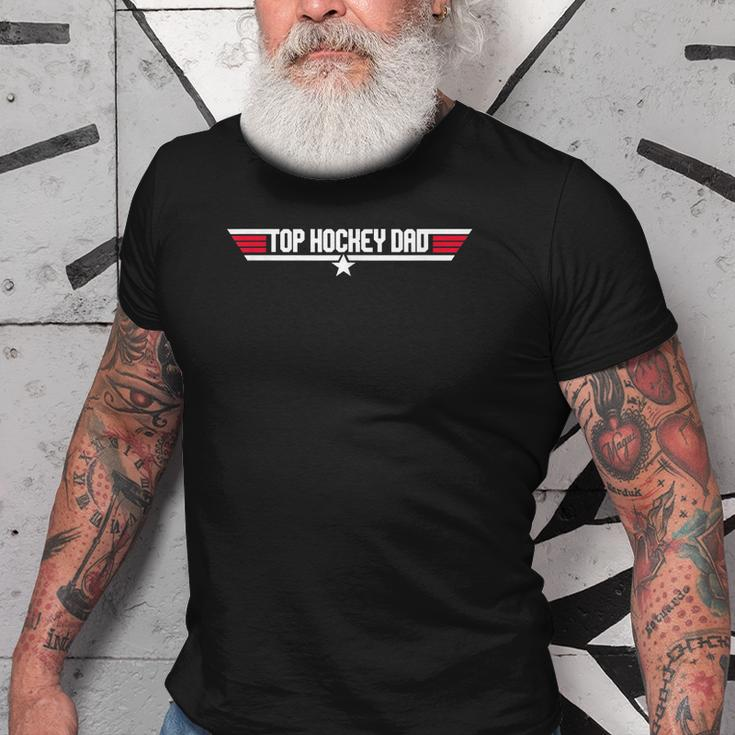 Top Hockey Dad Funny Father 80S Fathers Day Gift Old Men T-shirt