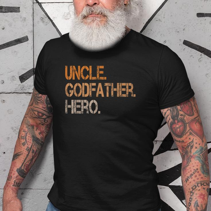 Uncle Godfather Hero Cool Family Gift For Best Uncle Old Men T-shirt