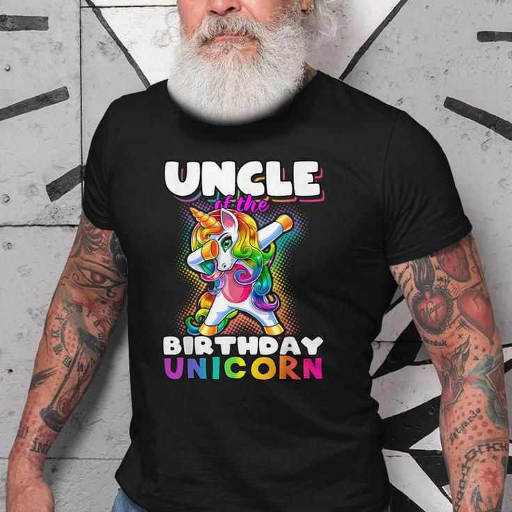 Uncle Of Birthday Unicorn Dabbing Unicorn Matching Family Old Men T-shirt