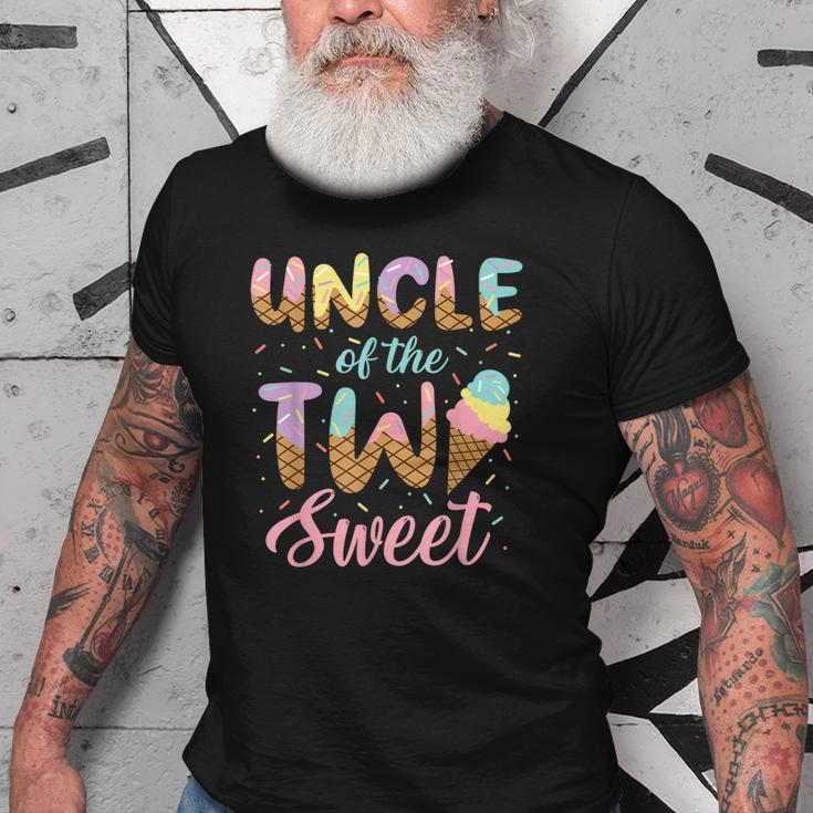Uncle Of The Two Sweet Birthday Girl Ice Cream Lovers 2Nd Old Men T-shirt