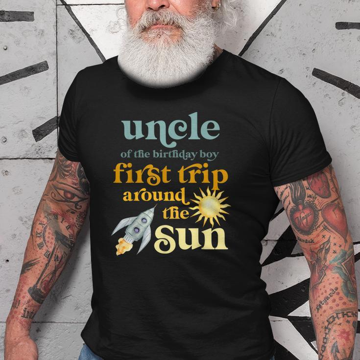 Uncle Outer Space 1St Birthday First Trip Around The Sun Gift For Mens Old Men T-shirt