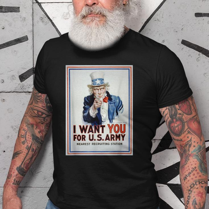 Uncle Sam I Want You For Us Army Vintage Poster Old Men T-shirt
