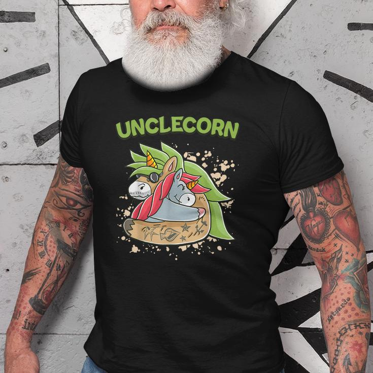 Unclecorn Dadacorn Nephew Nience Uncle Unicorn Fathers Day Old Men T-shirt
