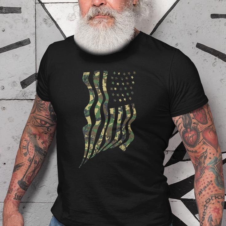 Usa Camouflage Flag | Classic Army Print Gift Old Men T-shirt