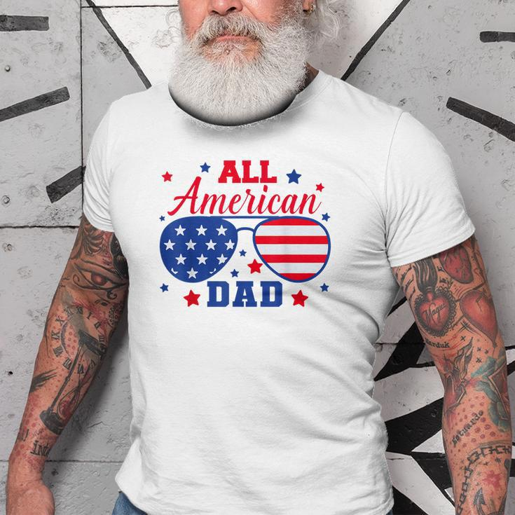 All American Dad 4Th Of July Fathers Sunglasses Patriotic Old Men T-shirt