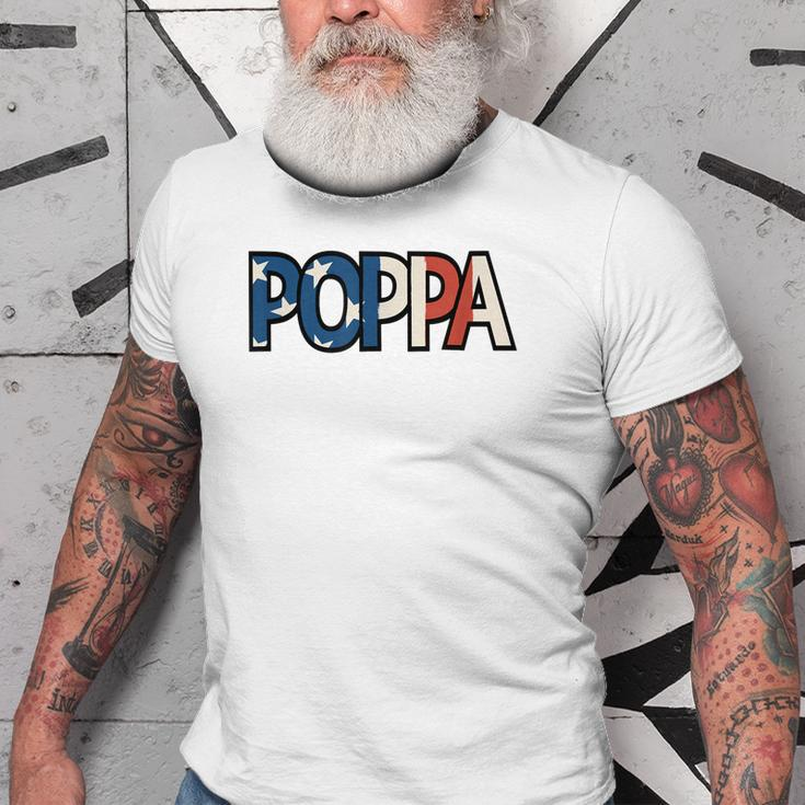 All American Poppa Patriotic July 4Th Fathers Day Gift Old Men T-shirt