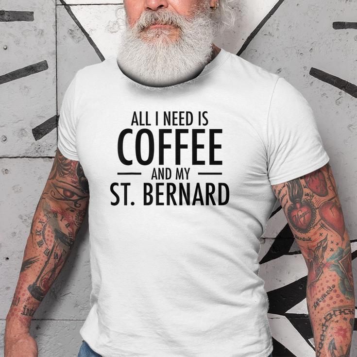 Cute Coffee St Dog Bernard Gifts For Saint Bernard Mom Dad Old Men T-shirt