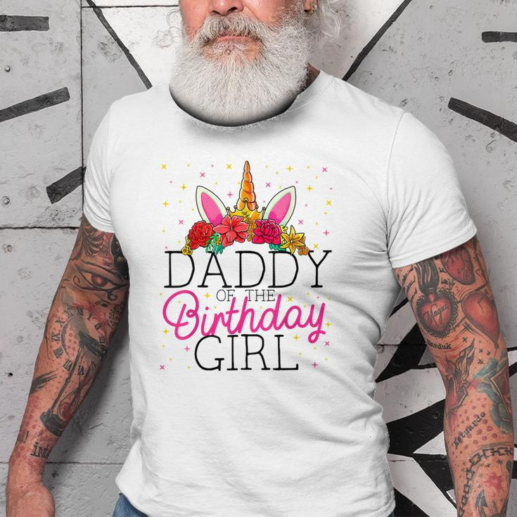 Daddy Of The Birthday Girl Father Unicorn Birthday Gift For Mens Old Men T-shirt