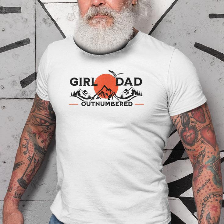Girl Dad Outnumbered Fathers Day From Wife Daughter Gift For Mens Old Men T-shirt