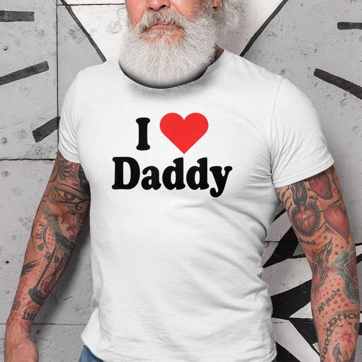 I Love Daddy Heart Gift For Fathers Day Father Dad Daddy Old Men T-shirt