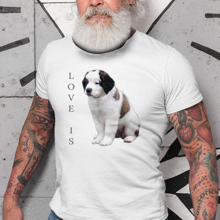 Saint Bernard Women Men Kids Love Dog Mom Dad Pet Old Men T-shirt