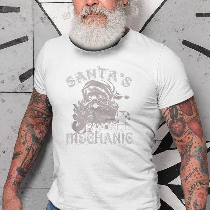 Santas Favorite Mechanic Christmas Holiday Old Men T-shirt