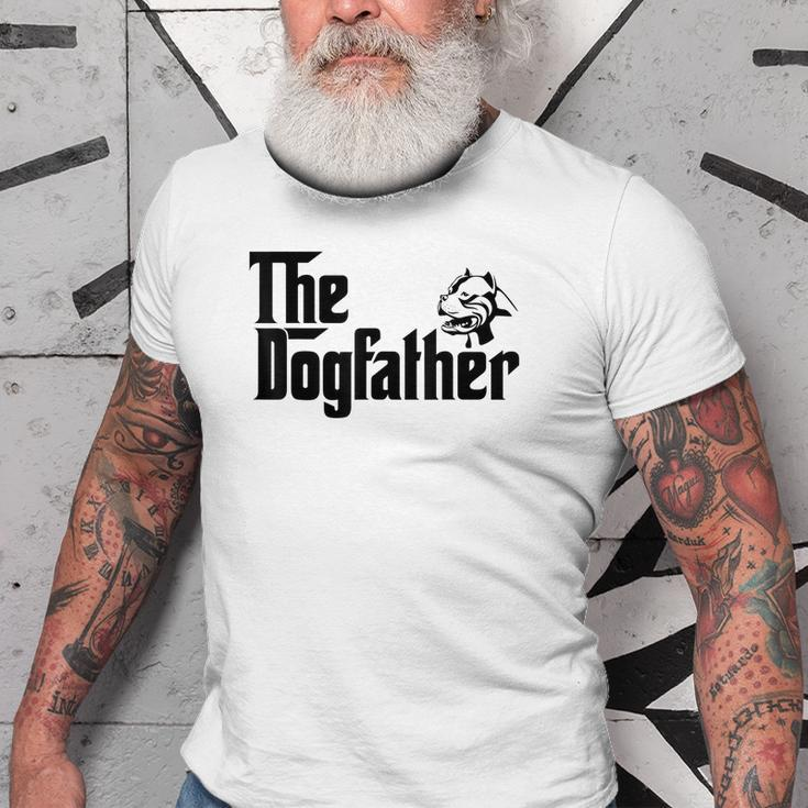 The Dogfather Pitbull Funny Father Dog Lover Gift Gift For Mens Old Men T-shirt