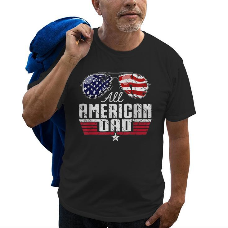 4Th Of July Family Matching All American Dad American Flag Old Men T-shirt