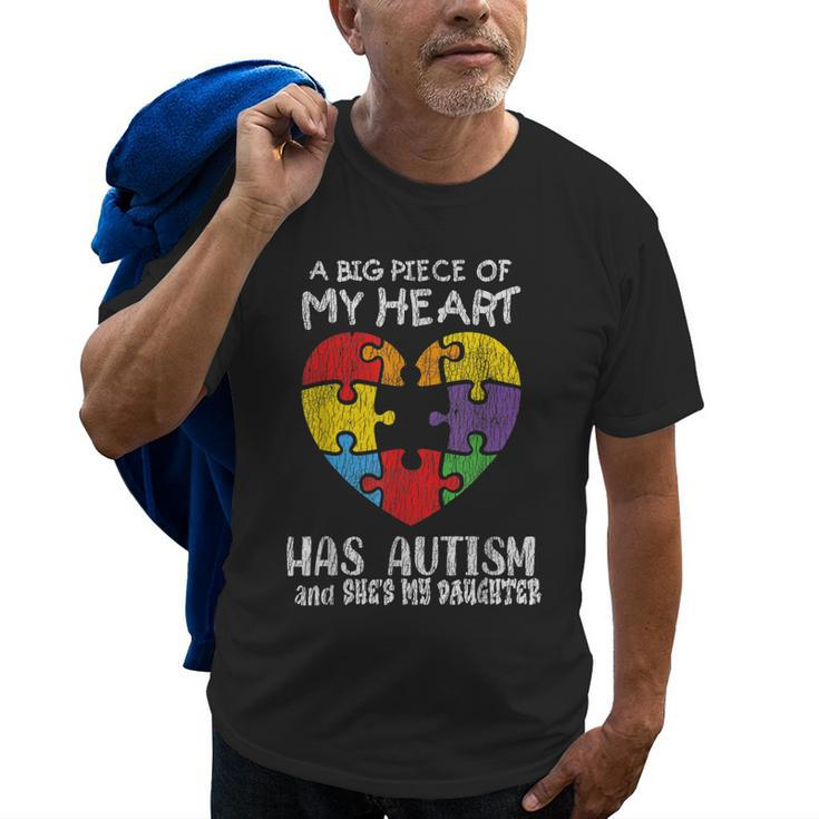 Autism Awareness Dad Mom Daughter Autistic Kids Awareness Old Men T-shirt