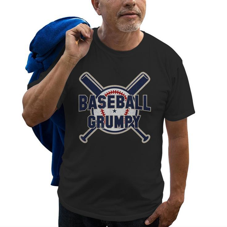 Baseball Grumpy Softball Papa Funny Fathers Day Gift Grandpa Old Men T-shirt