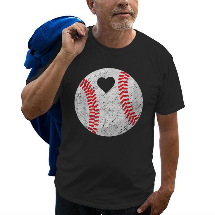 Baseball Heart Mom Dad Men Women Old Men T-shirt
